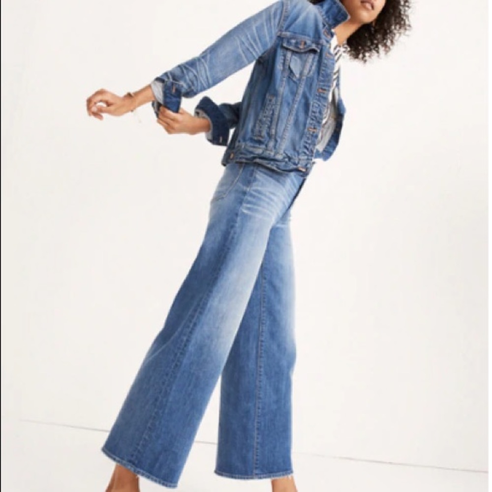 Madewell Cropped Wide Leg High Rise Jeans